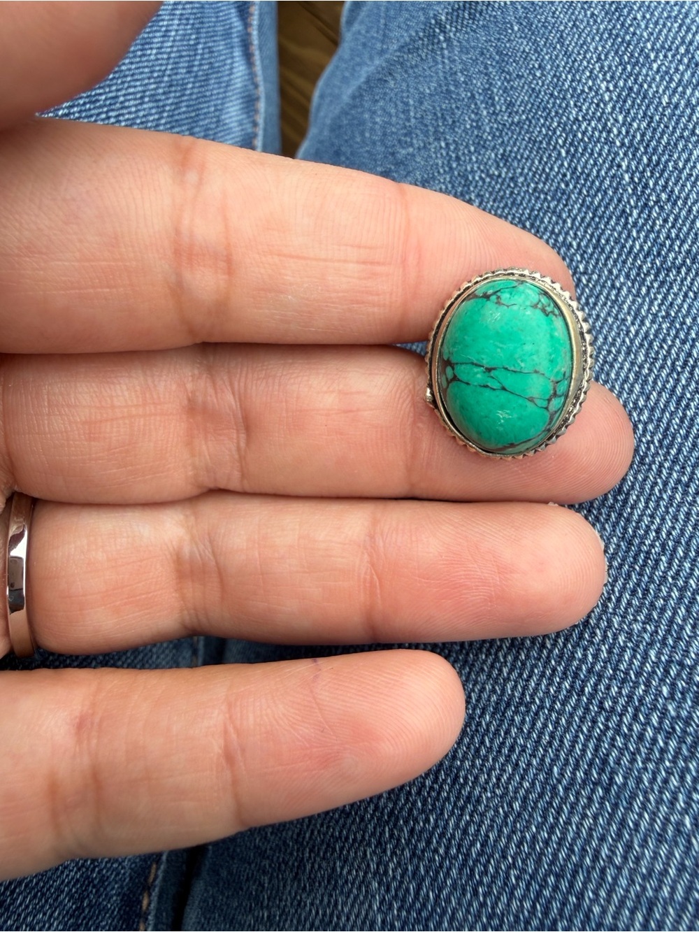 Navajo Turquoise Oval Stone Ring